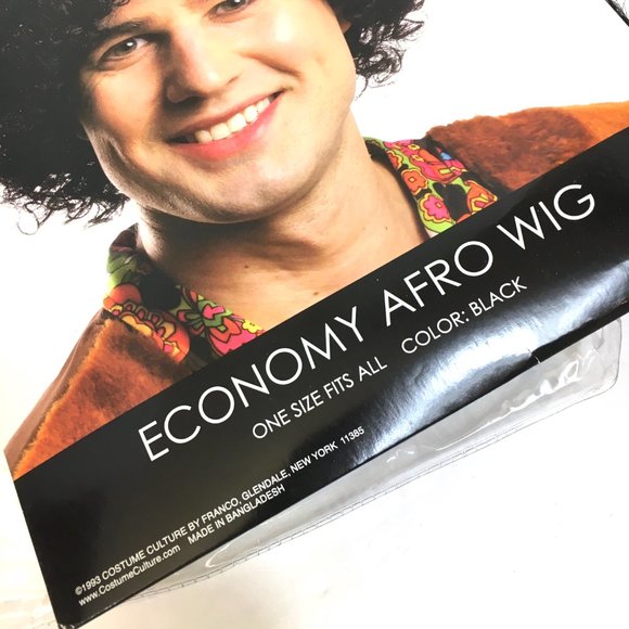 Afro Wig by Franco Costume Culture Black Unisex  NWT NOS - Picture 8 of 9